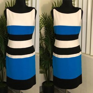 By Premise Dress Blue Color Block Dress